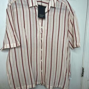 Ted Baker seersucker Striped Casual Shirt Sz L NWT